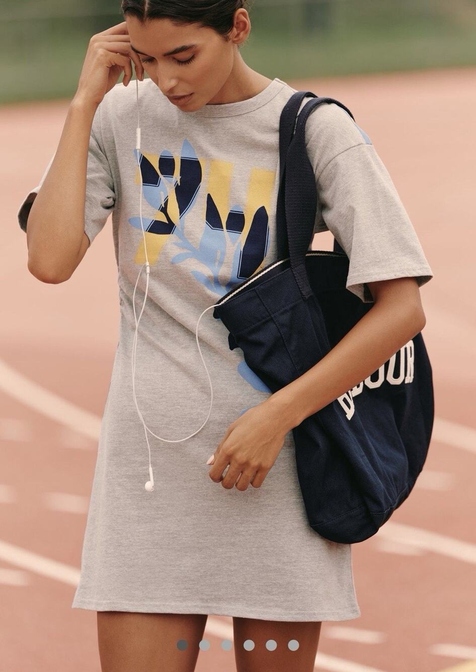 Anthropologie Daily Practice T-Shirt Sport Number Mini Dress XXS NWT Gray